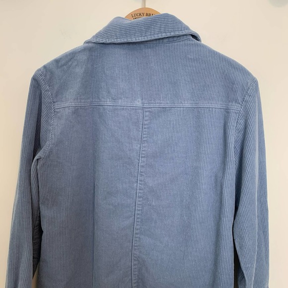 Divided H&M Shacket Shirt Jacket Size XS Long Sleeve Light Blue Solid Snap-front - Picture 12 of 15